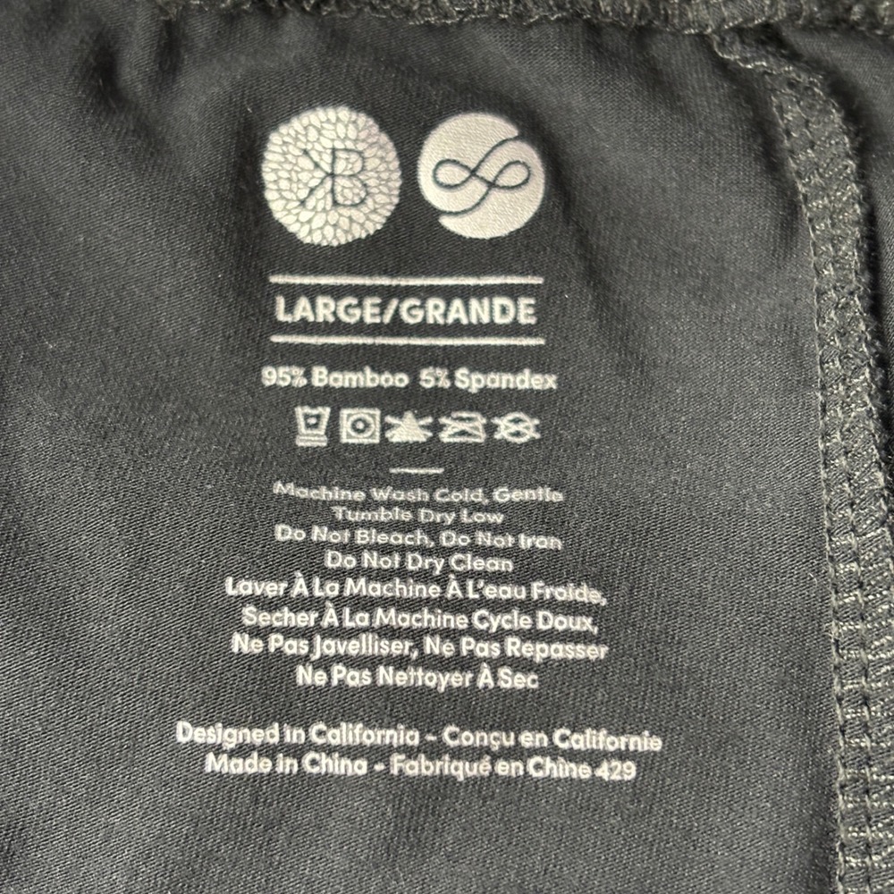 Kindred Bravely Women Lounge Shorts L Black Bamboo Spandex Drawstring Maternity - Picture 5 of 10